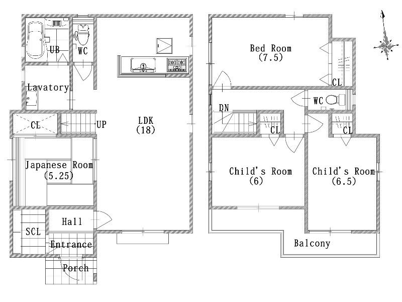 Building plan example (floor plan). Building plan example (No. 4 place) 4LDK, Land price 14.1 million yen, Land area 125.64 sq m , Building price 18.3 million yen, Building area 101.04 sq m