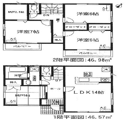 Floor plan. (4 Building), Price 22,900,000 yen, 3LDK+S, Land area 113.53 sq m , Building area 93.55 sq m
