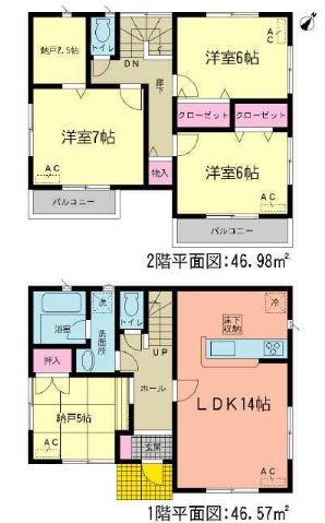 Floor plan. (4 Building), Price 22,900,000 yen, 3LDK+S, Land area 113.53 sq m , Building area 93.55 sq m