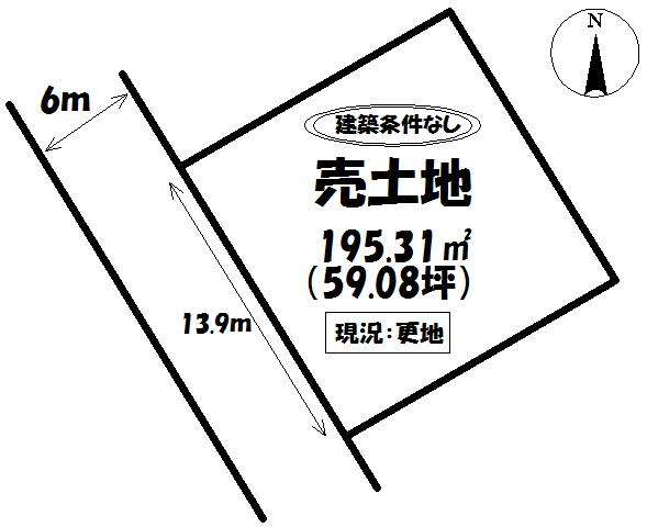 Compartment figure. Land price 8 million yen, Land area 195.31 sq m