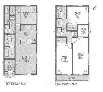 Floor plan. (1 Building), Price 27,800,000 yen, 4LDK+S, Land area 144.2 sq m , Building area 106.11 sq m