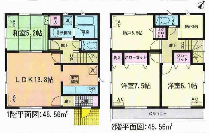 Floor plan. 20,900,000 yen, 3LDK+S, Land area 127.5 sq m , Building area 91.12 sq m 1 Building Floor