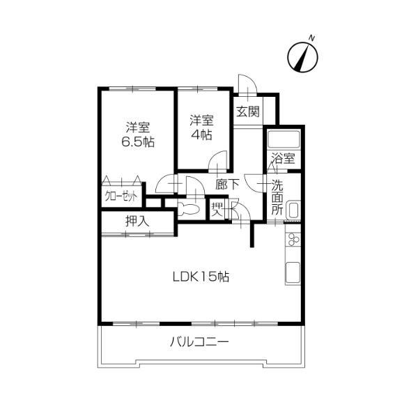 Floor plan. 2LDK, Price 8.98 million yen, Occupied area 62.61 sq m