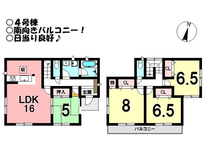 Floor plan. (4 Building), Price 21,800,000 yen, 4LDK, Land area 211.72 sq m , Building area 98.01 sq m