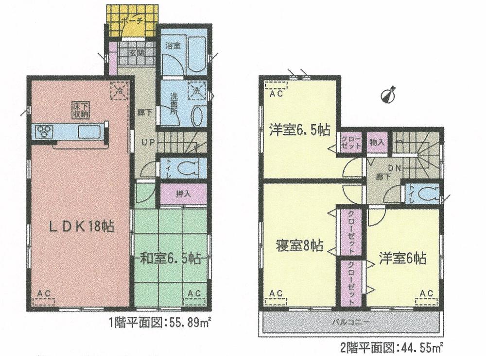 Floor plan. (1 Building), Price 25,800,000 yen, 4LDK, Land area 186.32 sq m , Building area 100.44 sq m