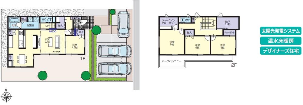 Floor plan. (D No. land 4LDK), Price 43,400,000 yen, 4LDK+2S, Land area 196.5 sq m , Building area 132.03 sq m