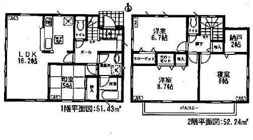 Floor plan. 21.9 million yen, 4LDK+S, Land area 151.17 sq m , Building area 103.67 sq m 4 Building Floor