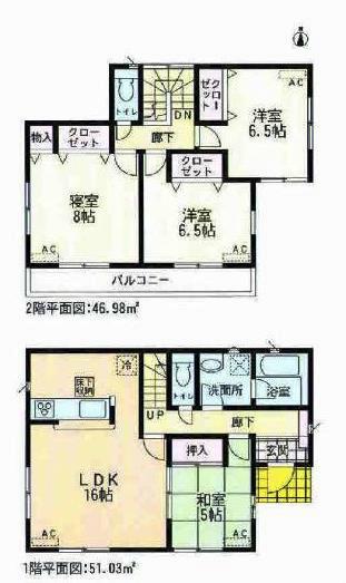 Floor plan. 21,800,000 yen, 4LDK, Land area 211.72 sq m , Building area 103.68 sq m 4 Building Floor