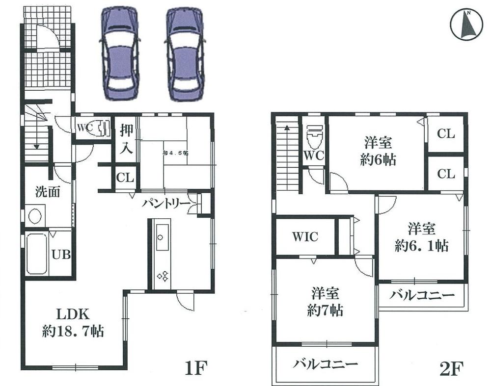 Floor plan. 32,800,000 yen, 4LDK, Land area 129.38 sq m , Building area 103.87 sq m