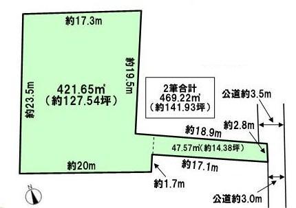 Compartment figure. Land price 32 million yen, Land area 469.22 sq m
