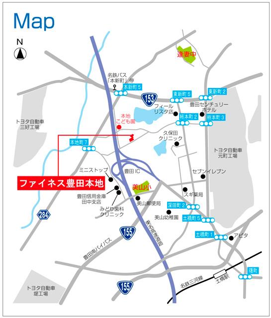 Local guide map. Gentle livable environment. Close to the Toyota Intercontinental, Access is also good.