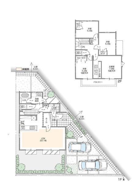 Floor plan. (B Building), Price 40,900,000 yen, 4LDK+2S, Land area 166.7 sq m , Building area 111.6 sq m
