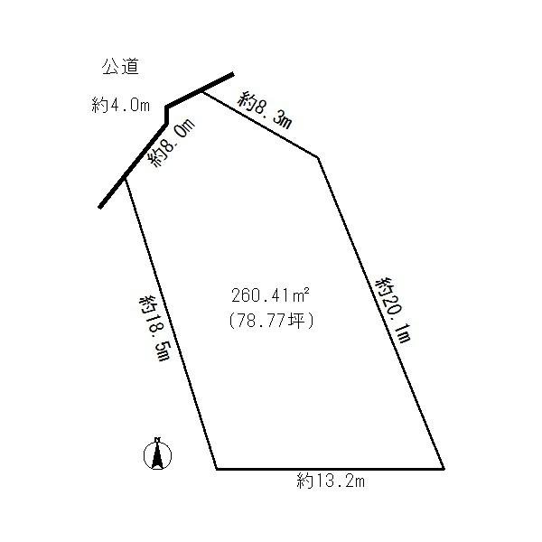 Compartment figure. Land price 5.8 million yen, Land area 260.14 sq m