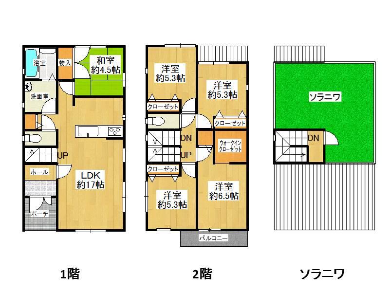 Floor plan. 35,330,000 yen, 5LDK, Land area 110.25 sq m , Building area 108.49 sq m