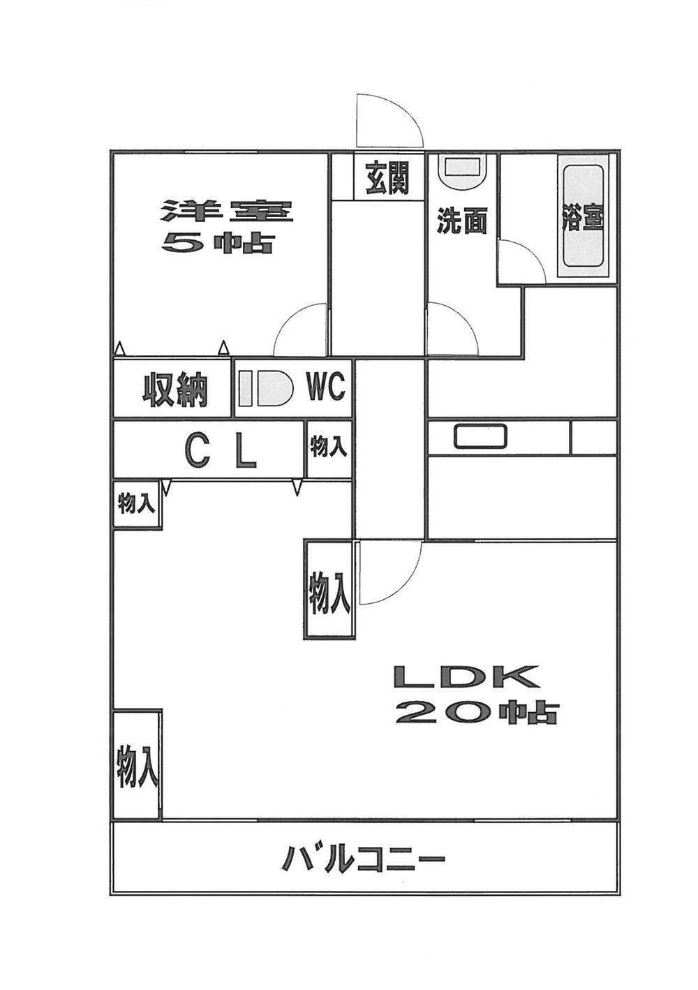Floor plan. 1LDK, Price 8.2 million yen, Footprint 65.6 sq m