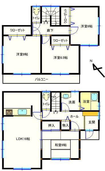 Floor plan. 29.5 million yen, 4LDK, Land area 214 sq m , Building area 104.33 sq m