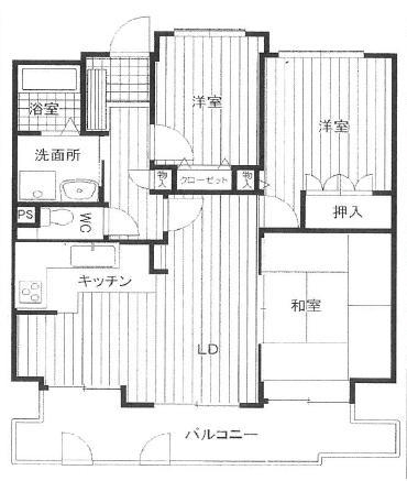 Floor plan. 3LDK, Price 13,900,000 yen, Occupied area 65.09 sq m , Balcony area 13.62 sq m renovated