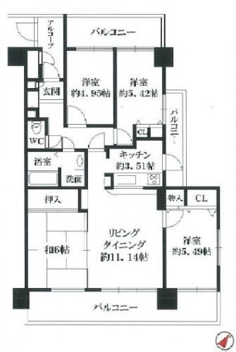 Floor plan. 4LDK, Price 9.7 million yen, Occupied area 79.58 sq m , Balcony area 25.48 sq m
