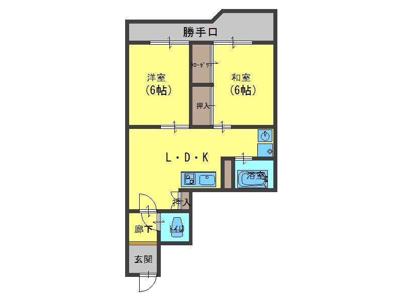 Floor plan. 2LDK, Price 3.8 million yen, Occupied area 49.88 sq m , Balcony area 7.67 sq m