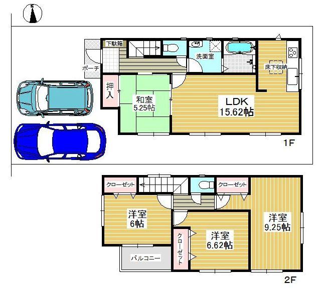 Floor plan. 29,800,000 yen, 4LDK, Land area 114.03 sq m , Building area 98.53 sq m