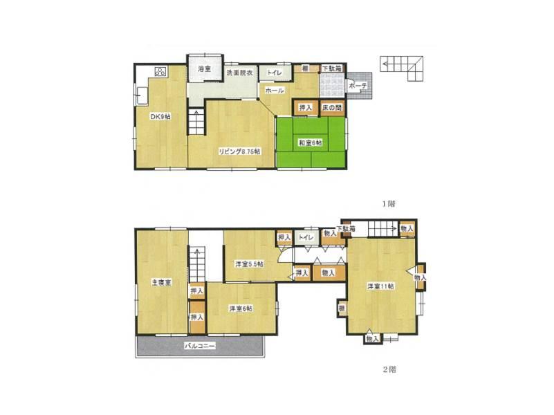 Floor plan. 31,900,000 yen, 5LDK, Land area 173.42 sq m , Building area 135.11 sq m