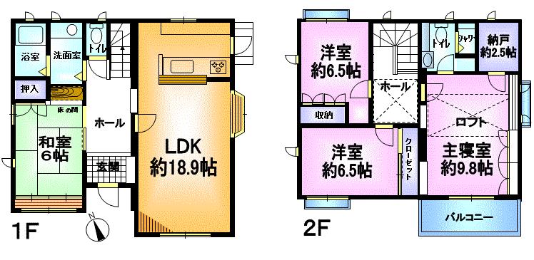 Floor plan. 24,900,000 yen, 4LDK + S (storeroom), Land area 224.16 sq m , There is a building area of ​​124.13 sq m ● storeroom about 2.5 Pledge ● There loft
