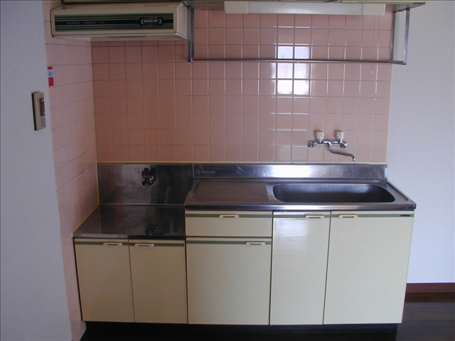 Kitchen. Two-burner gas stove can be installed