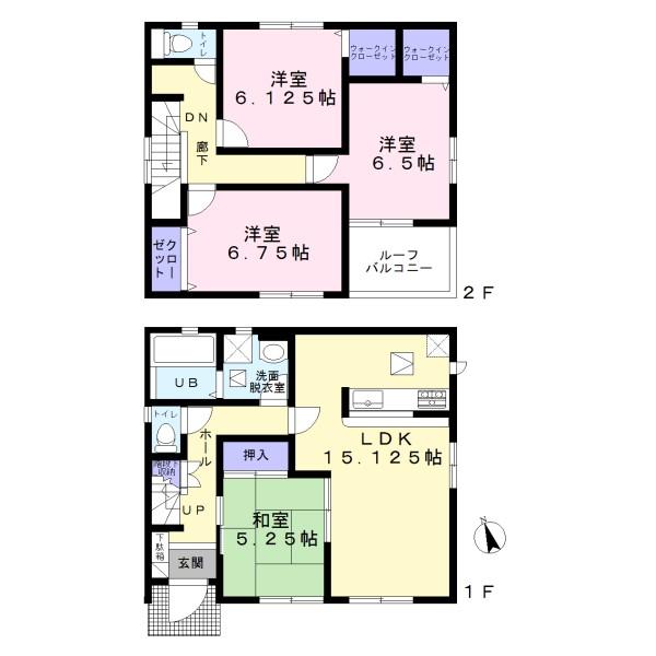 Floor plan. (Building 2), Price 33 million yen, 4LDK+2S, Land area 137.73 sq m , Building area 99.8 sq m