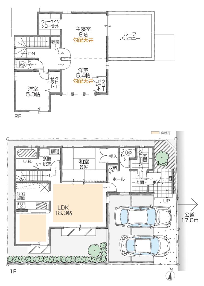 Floor plan. (A Building), Price 43,900,000 yen, 4LDK+2S, Land area 133.97 sq m , Building area 110.14 sq m