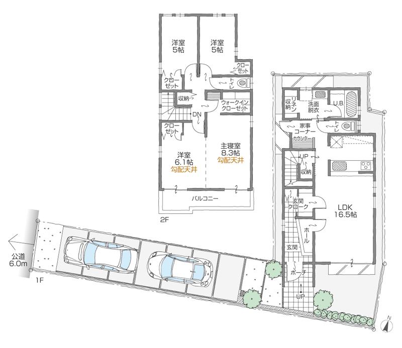 Floor plan. (C Building), Price 41,500,000 yen, 4LDK+2S, Land area 140.74 sq m , Building area 108.49 sq m