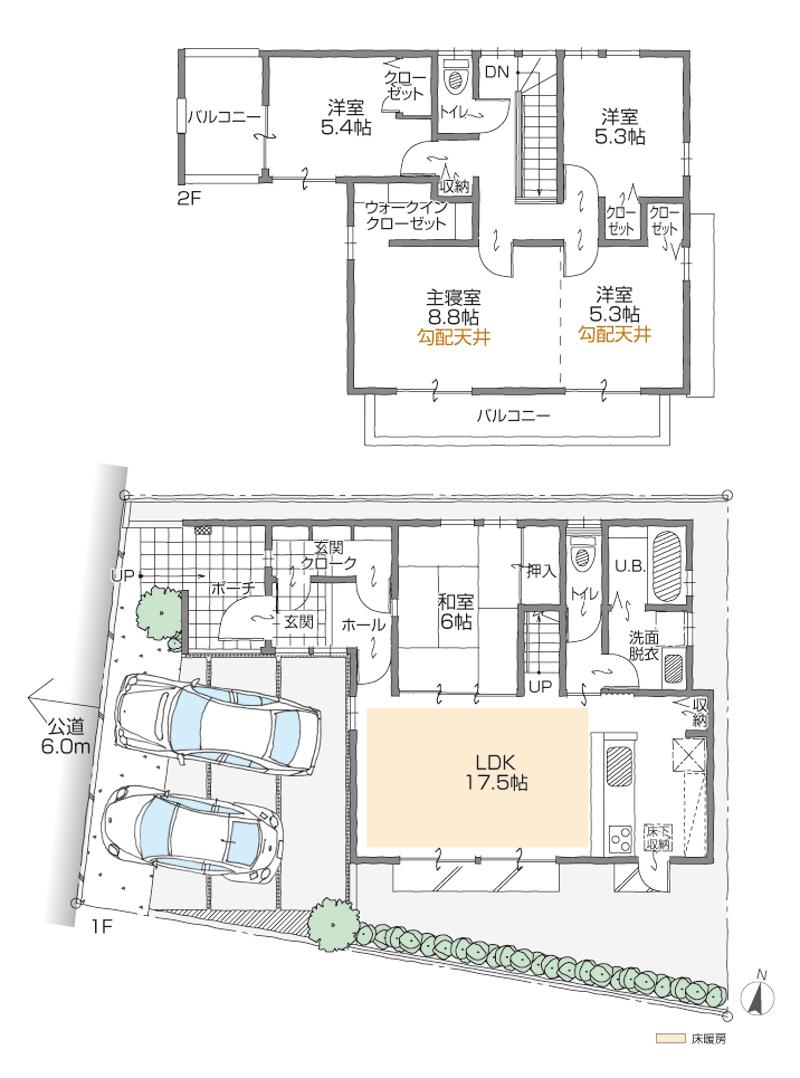 Floor plan. (D Building), Price 46,900,000 yen, 5LDK+2S, Land area 138.08 sq m , Building area 119.8 sq m