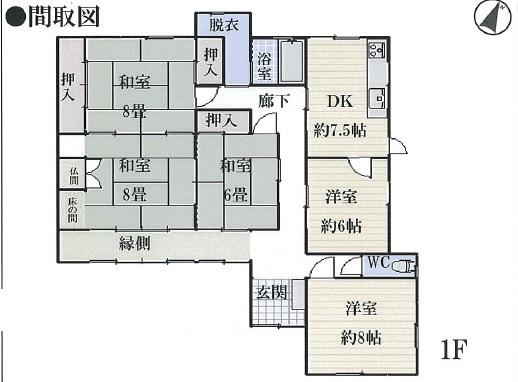 Floor plan. 18,800,000 yen, 5DK, Land area 363.93 sq m , Building area 118.92 sq m
