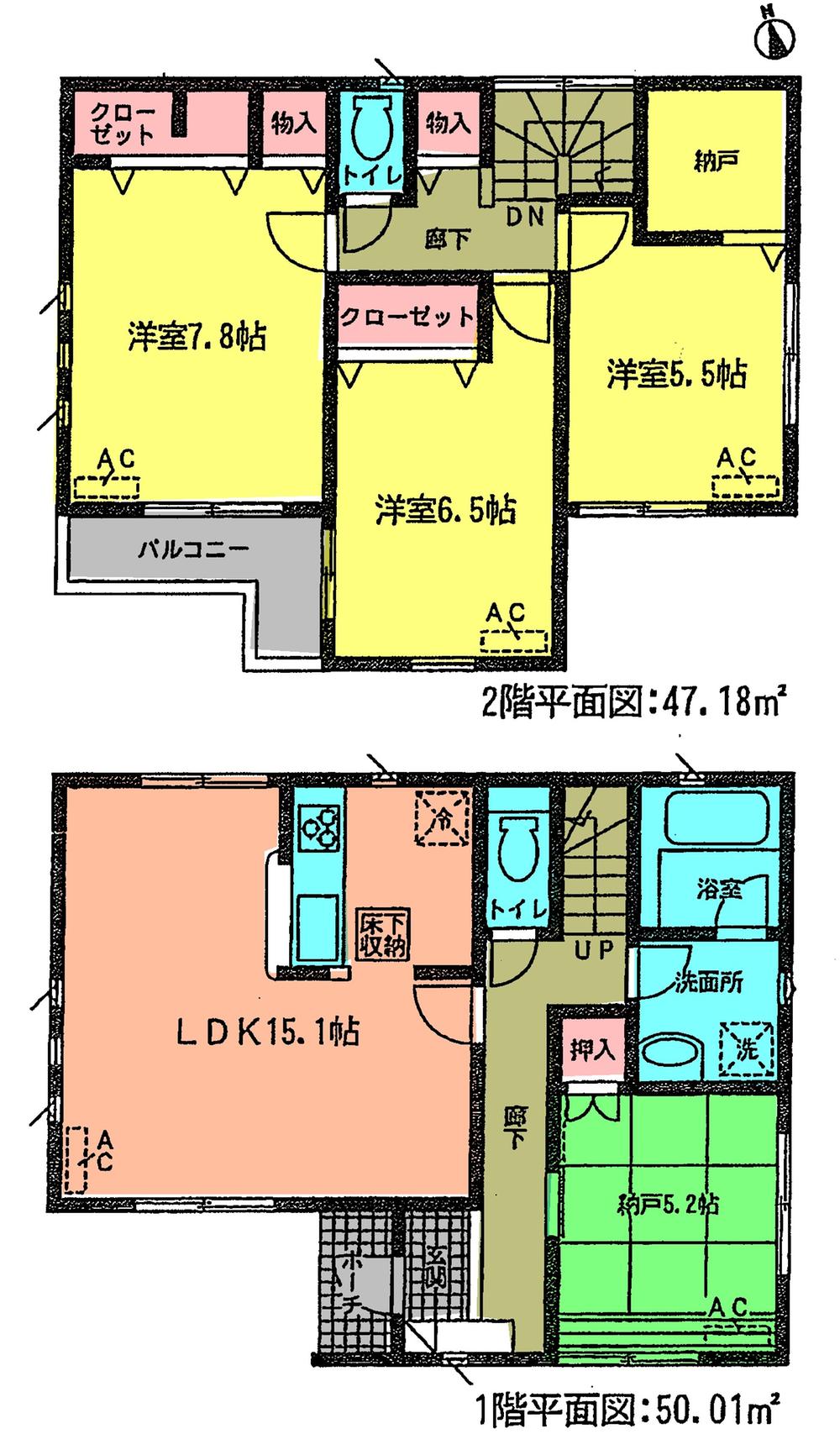 Floor plan. (1 Building), Price 28,900,000 yen, 4LDK+S, Land area 100.98 sq m , Building area 97.19 sq m