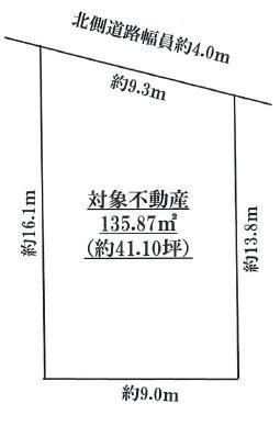 Compartment figure. Land price 18.5 million yen, Land area 135.87 sq m