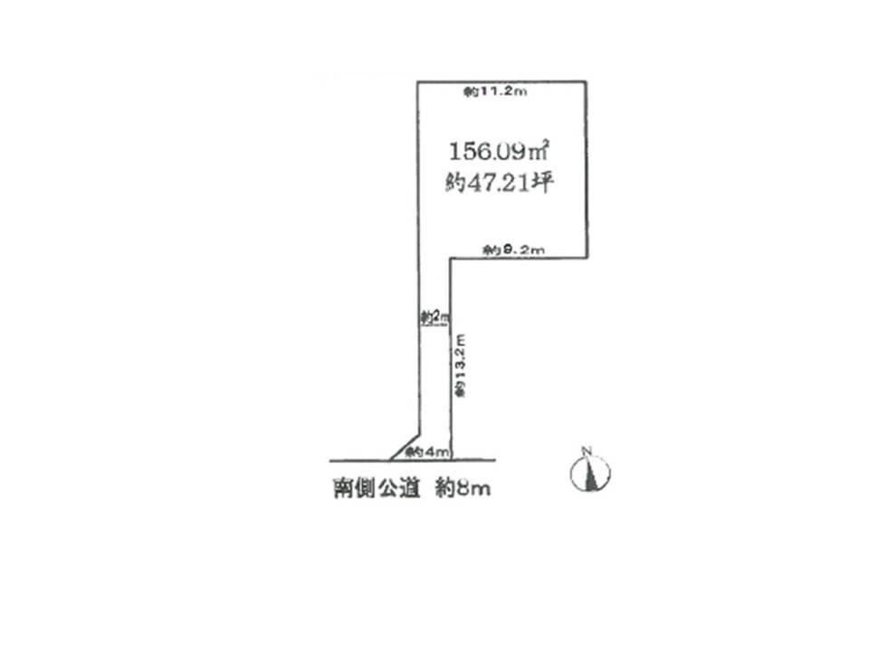 Compartment figure. Land price 15.8 million yen, Land area 156.09 sq m