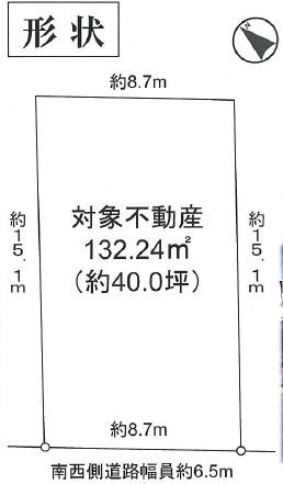 Compartment figure. Land price 17.8 million yen, Land area 132.24 sq m