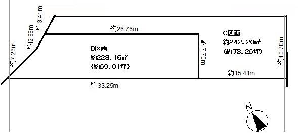 Compartment figure. Land price 16,849,000 yen, Land area 242.2 sq m compartment view