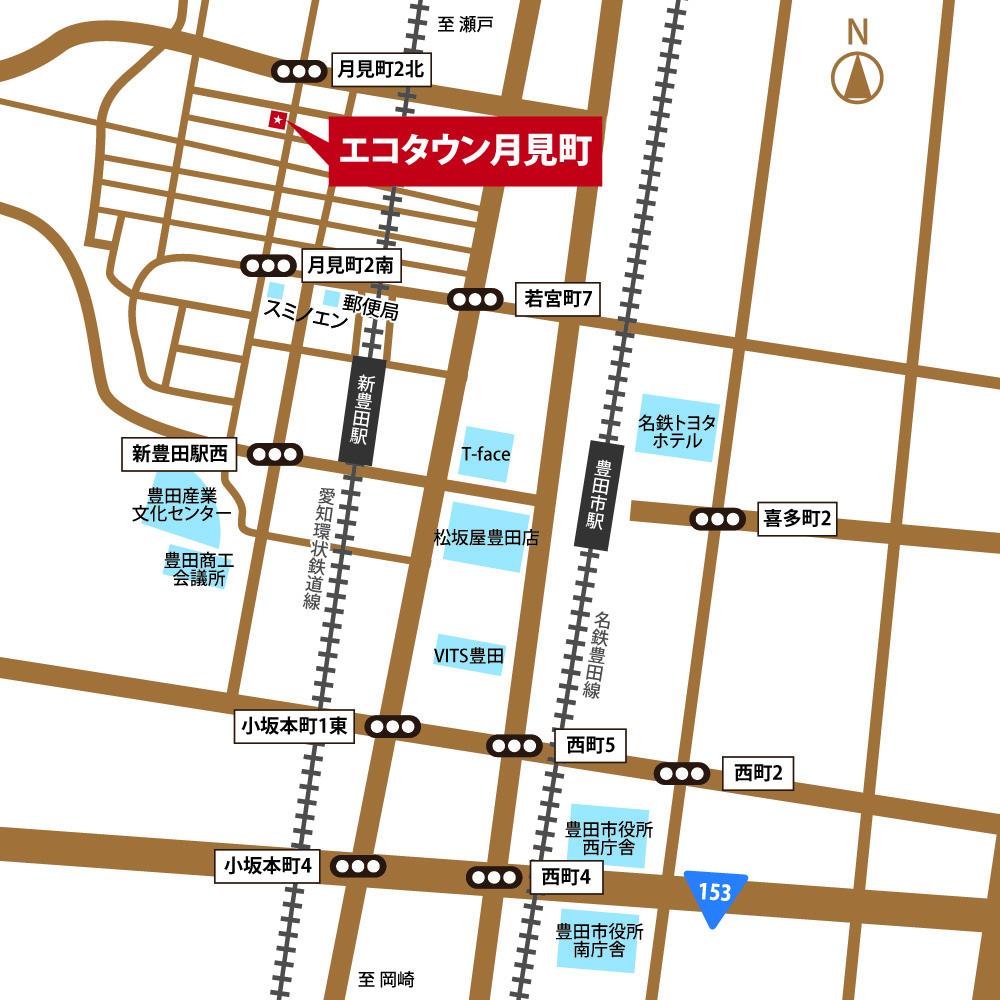 Local guide map. Arriving by car navigation systems Toyota City moon-cho 2-chome, No. 3 8 Please enter, Please come take care. 