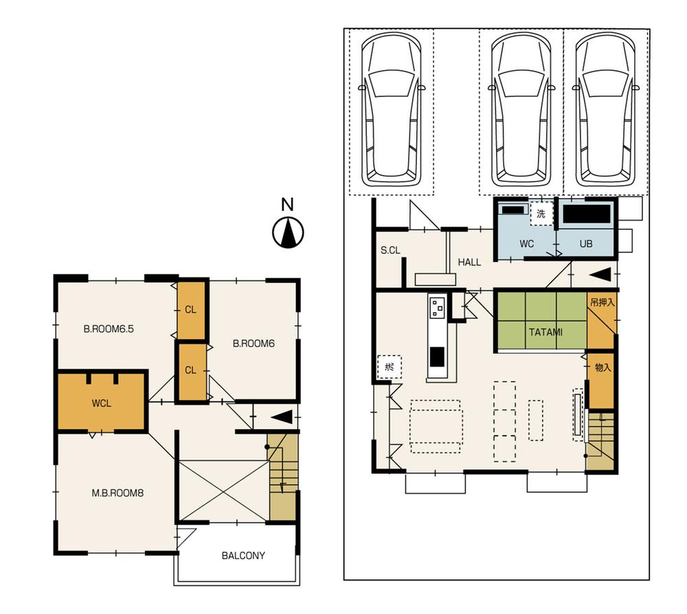 Floor plan. (C section), Price 44,500,000 yen, 4LDK, Land area 148.24 sq m , Building area 107.67 sq m