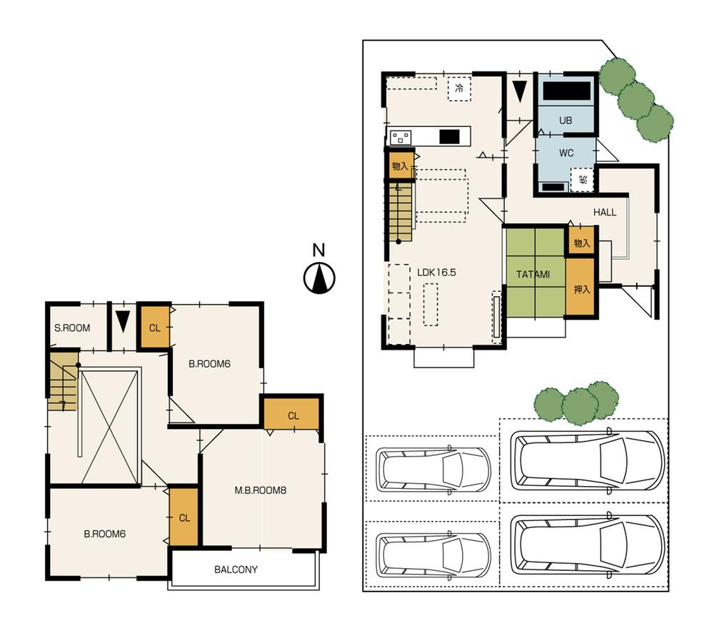 Floor plan. (A section), Price 46,500,000 yen, 4LDK+S, Land area 148.24 sq m , Building area 108.08 sq m