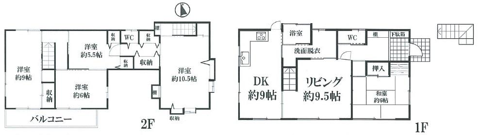 Floor plan. 31,900,000 yen, 5LDK, Land area 173.42 sq m , Building area 135.11 sq m