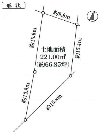 Compartment figure. Land price 1.5 million yen, Land area 221 sq m