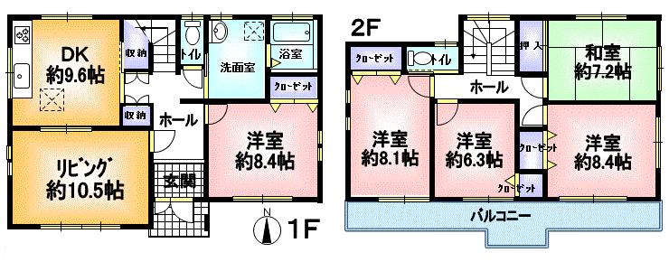 Floor plan. 33 million yen, 5LDK, Land area 202.1 sq m , Building area 144 sq m