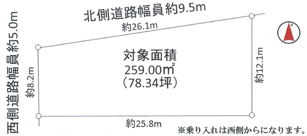 Compartment figure. Land price 25,800,000 yen, Land area 259 sq m