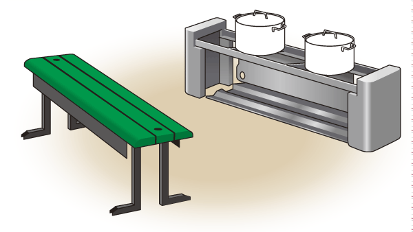earthquake ・ Disaster-prevention measures.  [Kamado bench] Usually it can be used as a bench, Stove bench that can be used as a cooking stove has been installed in the premises at the time of disaster (conceptual diagram)