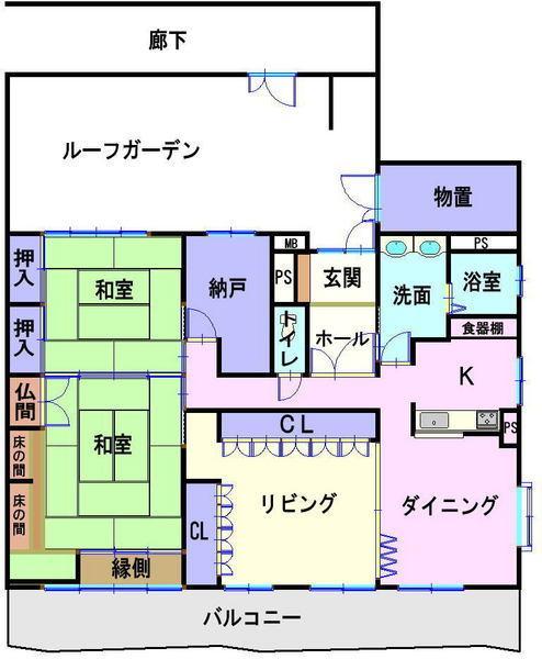 Floor plan. 2LDK+S, Price 25,800,000 yen, Footprint 136.26 sq m , Balcony area 20.2 sq m