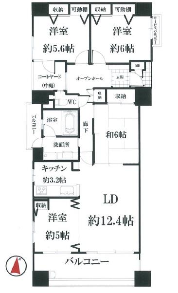 Floor plan. 4LDK, Price 22,800,000 yen, Occupied area 90.15 sq m , Balcony area 18.23 sq m