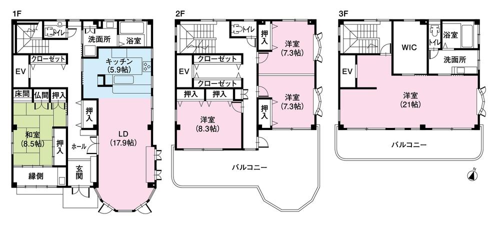 Floor plan. 59,800,000 yen, 5LDK + S (storeroom), Land area 251.54 sq m , Building area 239.4 sq m