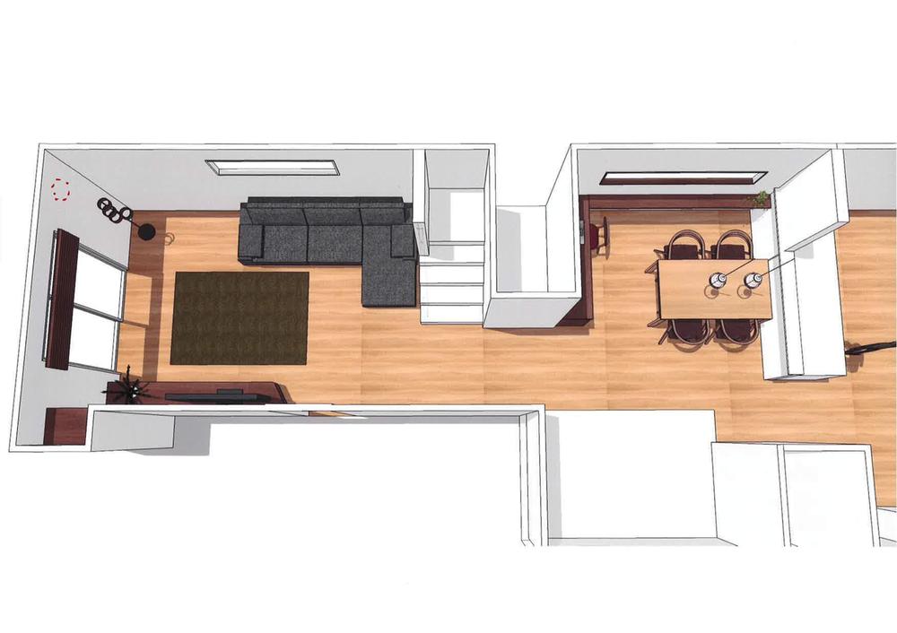 Rendering (introspection). Space proposed by the designer of furniture designer lanp07 collaboration products professional