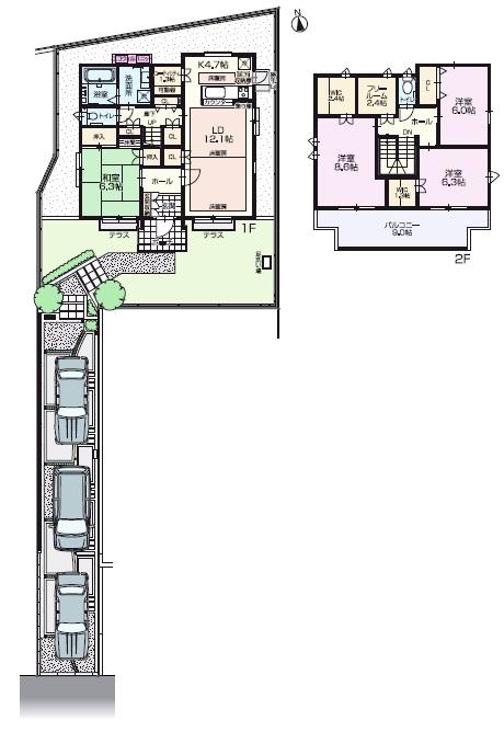 Floor plan. (No.3), Price 40,700,000 yen, 4LDK, Land area 211.94 sq m , Building area 122.5 sq m